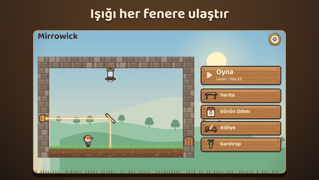 Işığı her fenere ulaştır: oyunun ana menüsü
