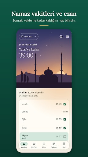 Namaz vakitleri ve ezan: sonraki vakte kalan süre